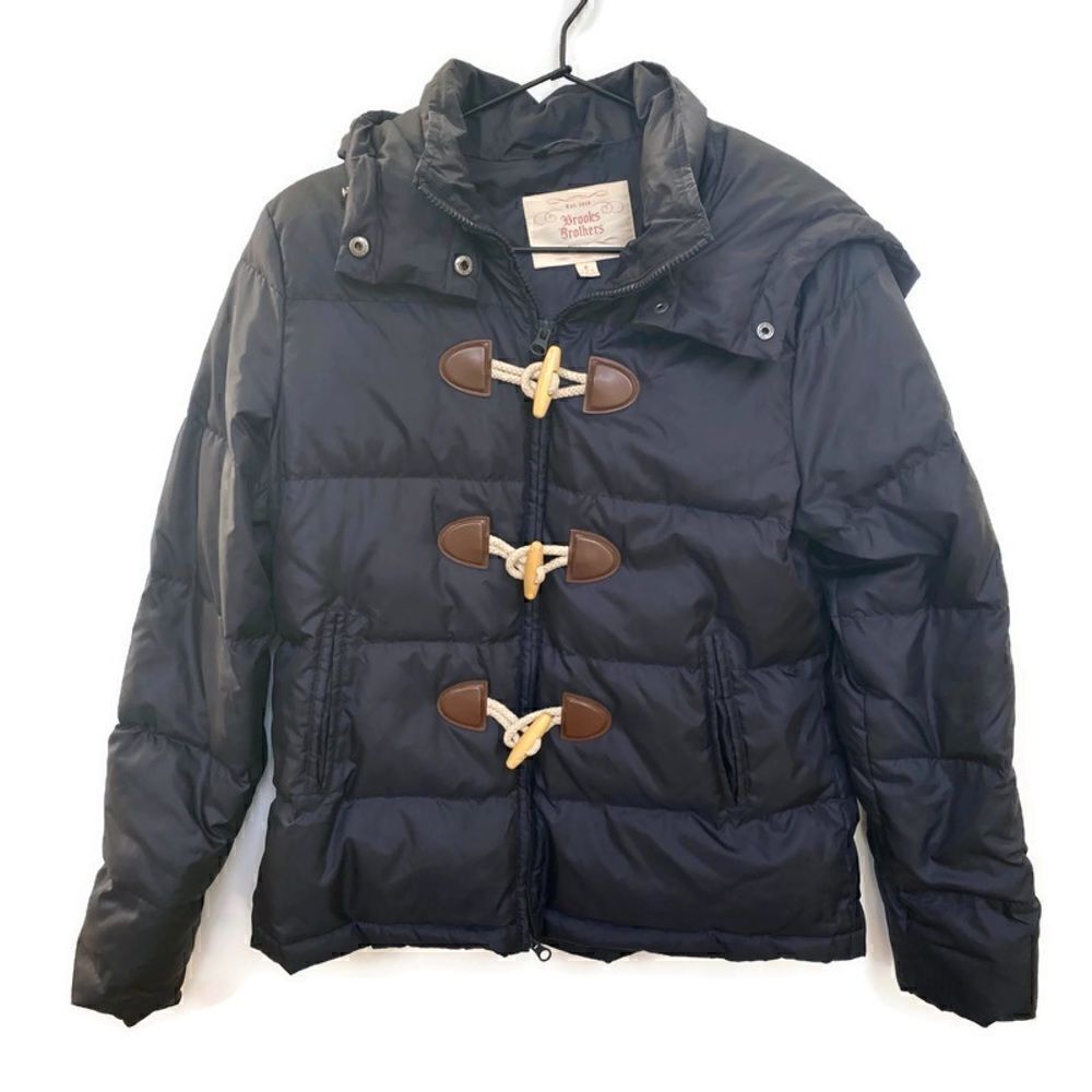Brooks Brothers Down Puffer Coat Winter Jacket Navy Blue Coat 6